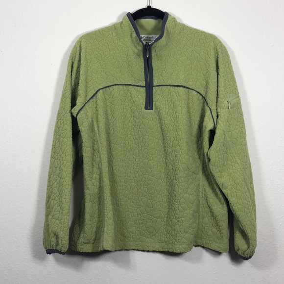 Columbia Jackets & Blazers - Vtg Columbia Fleece Jacket Green Flowers L